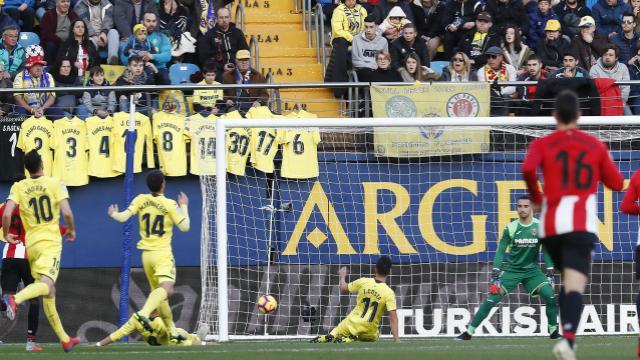 Jaume Costa introdujo el balón en la meta de Sergio Asenjo para hacer el 0-1 (Foto: LaLiga).