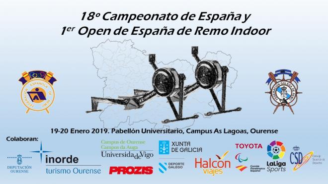 El cartel del Campeonato de España de remo indoor.