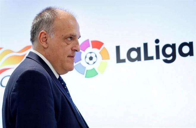 Javier Tebas, en un acto de LaLiga.