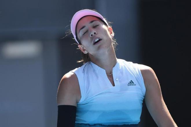 Muguruza se lamenta en una jugada del Open de Australia.