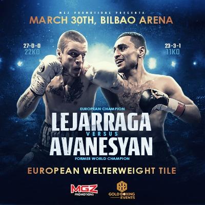 Kerman Lejarraga peleará con Avanesyan este sábado 30 de marzo en el Bilbao Arena.