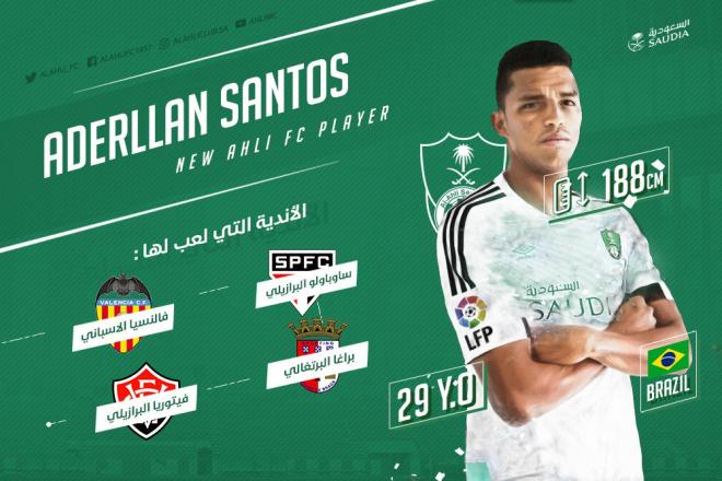 Así presenta el Al-Ahli a Aderllan Santos.