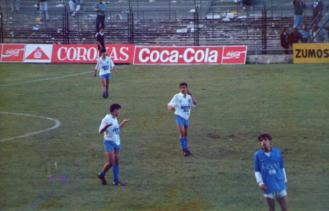 Sandro, cuando era un niño, jugando con el Tenerife en el Heliodoro.