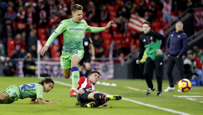 Imagen del Athletic-Betis de la pasada campaña disputado en San Mamés.