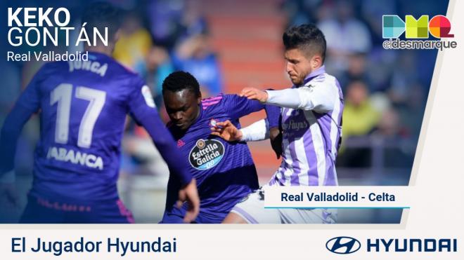 Keko Gontán, Jugador Hyundai del Real Valladolid-Celta.