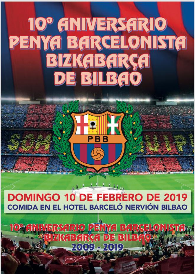 La 'Penya Bizkabarça'de Bilbao cumple 10 años este 2019.