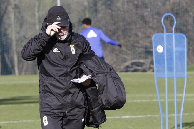 Anquela en un entrenamiento esta temporada (Foto: Luis Manso)