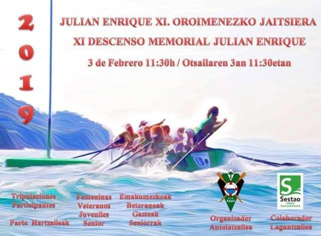 el XI Memorial Julián Enrique se celebrará el domingo en Sestao.