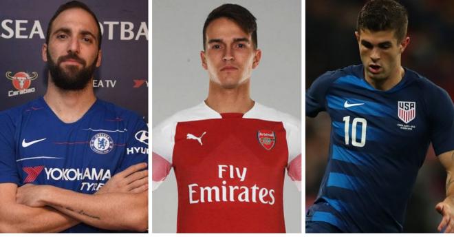 Gonzalo Higuaín, Denis Suárez y Christian Pulisic, fichajes de invierno.