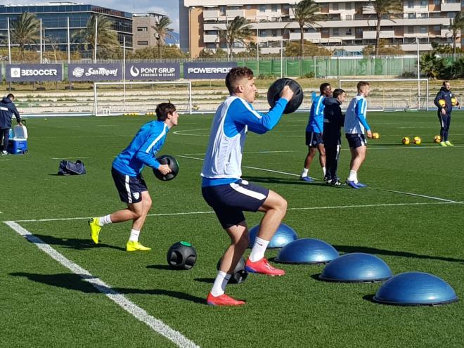 Primer entrenamiento de Iván Alejo (Foto: Málaga CF).