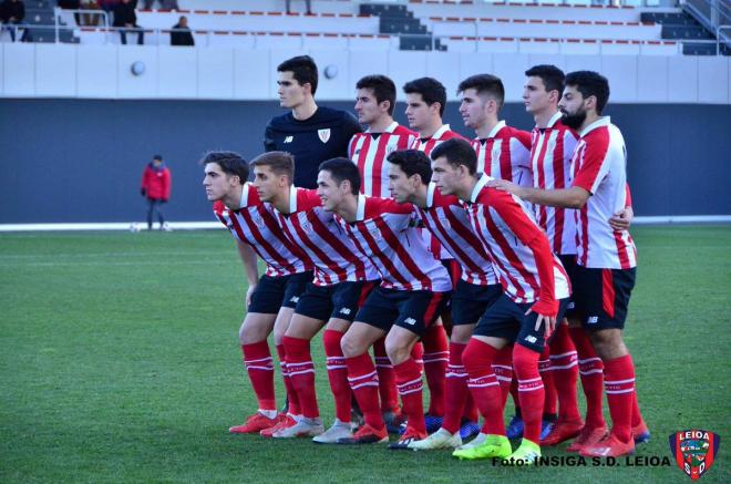 Formación inicial del Bilbao Athletic ante el Leioa en Lezama (Foto: SD Leioa)
