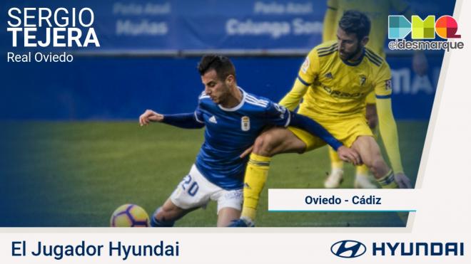 Sergio Tejera, Jugador Hyundai del Real Oviedo-Cádiz.