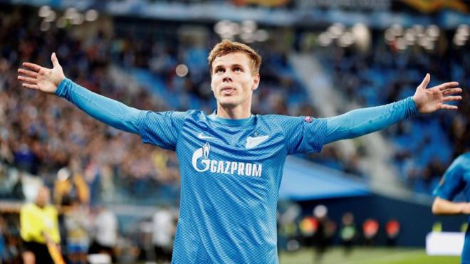 Alexandr Kokorin en un partido con el Zenit