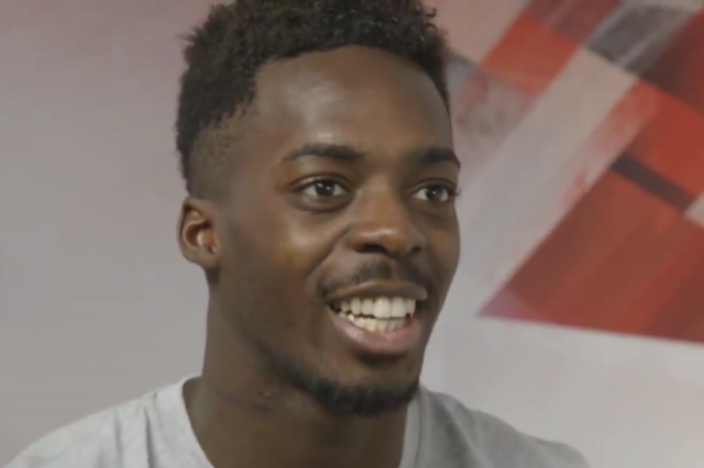 Iñaki Williams durante la entrevista en Movistar+.