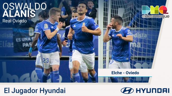 Alanís, jugador Hyundai del Elche-Real Oviedo.