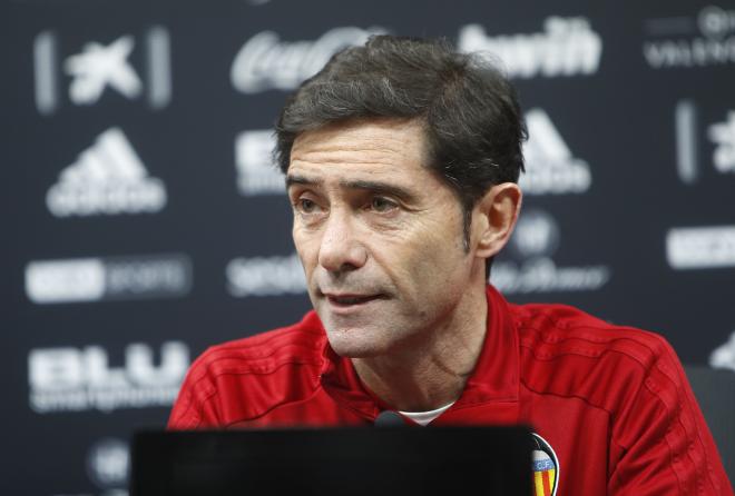 Marcelino García, entrenando al Valencia (Foto: David González)