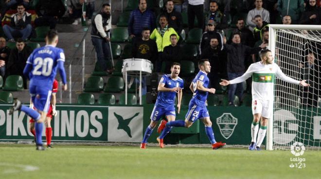 Joselu tras anotar ante el Elche (Foto: LaLiga).