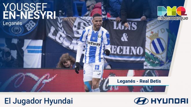 En Nesyri, jugador Hyundai del Leganés-Betis.