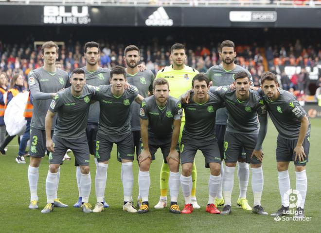 Once inicial de la Real Sociedad ante el Valencia en Mestalla (Foto: LaLiga).