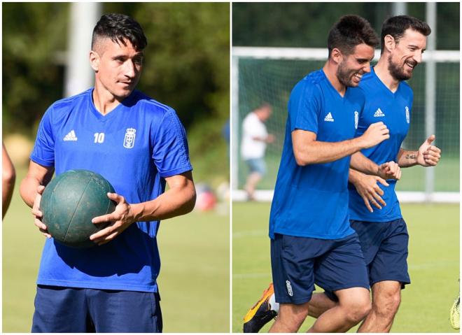 Saúl Berjón y Diegui Johannesson, durante un entrenamiento.