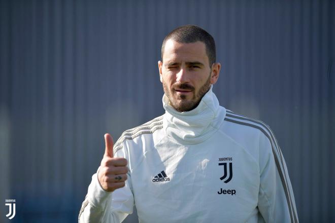 Bonucci, en un entrenamiento con la Juventus.