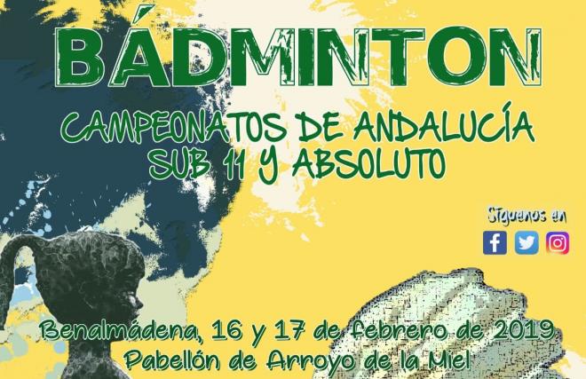 Cartel del Campeonato Andaluz de Bádminton.