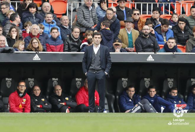 Marcelino durante el Valencia-Espanyol (Foto: LaLiga).