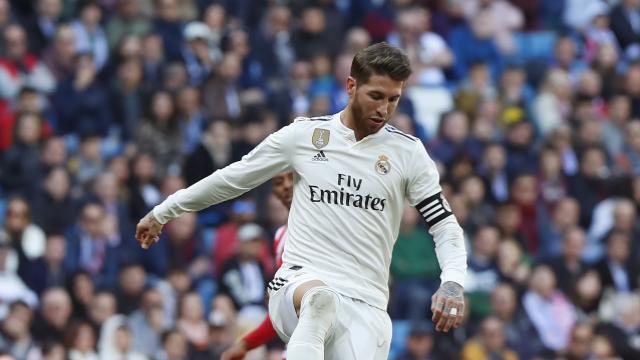 Sergio Ramos frente al Girona. (Foto: LaLiga)