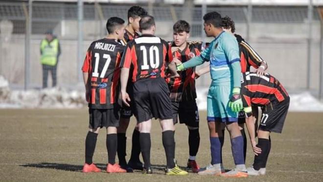 Los siete jugadores del Pro Piacenza que disputaron el partido ante el Cuneo.