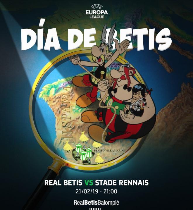Imagen del cartel del Betis para el partido con el Rennes (foto: RBB).