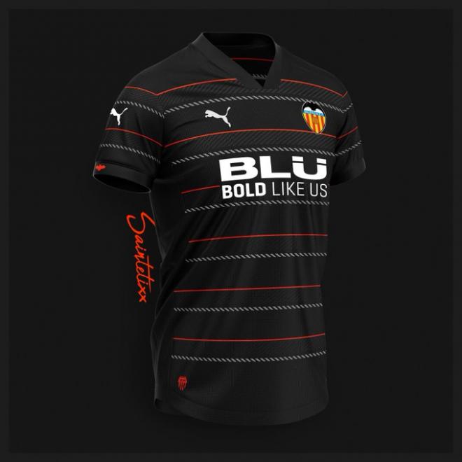 Propuesta de la tercera camiseta del Valencia CF 2019-2020 de Saintetixx.
