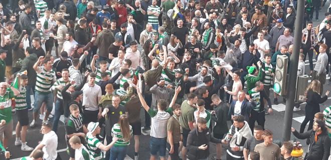 Seguidores del Celtic en Valencia.