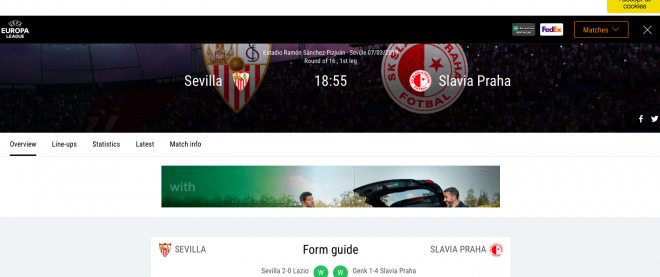 El horario del Sevilla-Slavia