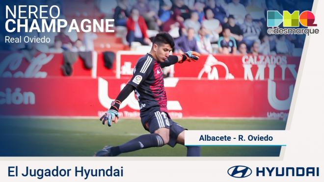 Champagne, jugador Hyundai del Albacete-Real Oviedo.