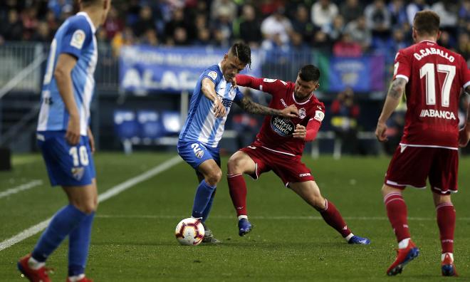 Un lance del Málaga-Deportivo en La Rosaleda.