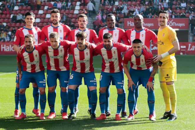 Once inicial del Sporting frente al Rayo Majadahonda.