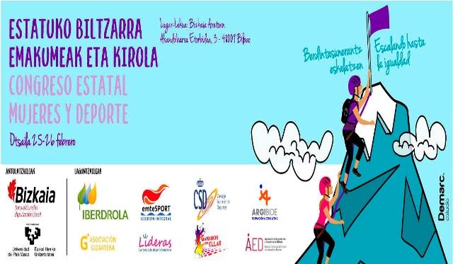 El II 'Congreso Estatal de mujeres y deporte' se celebra en Bilbao los días 25 y 26 de febrero.