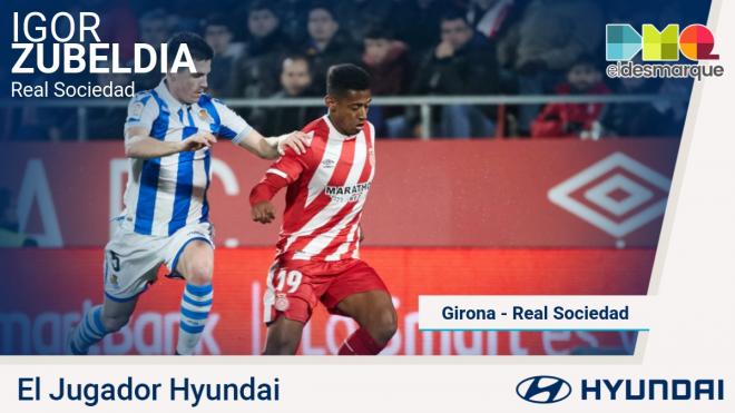 Zubeldia, mejor futbolista del Girona-Real Sociedad.