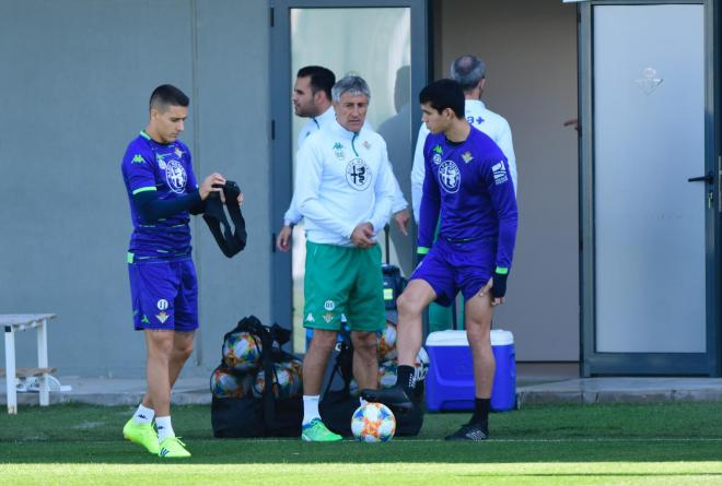 Tello, en el entrenamiento de este lunes (Foto: Kiko Hurtado).