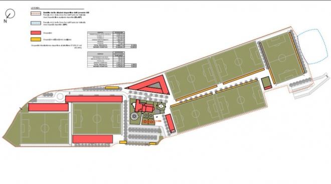 El plano de la futura Ciudad Deportiva de Nazaret. (Foto: Puerto de València)