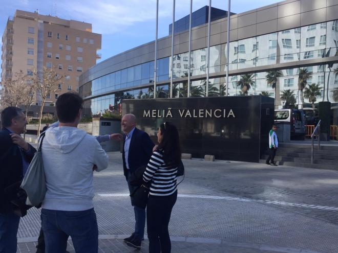 Pepe Mel, en el hotel del Betis en Valencia.