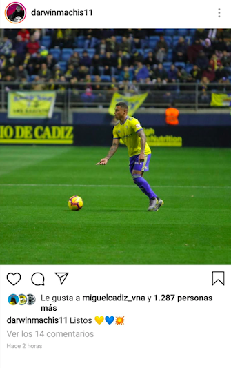 Mensaje de Darwin Machis en su cuenta de Instagram (Foto: @DarwinMachis11).