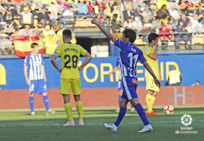 Inui celebra su gol ante el Villarreal