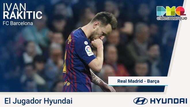 Rakitic, jugador Hyundai del Real Madrid-Barcelona.