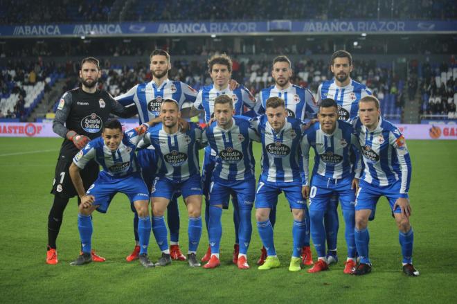 Once del Dépor ante el Alcorcón (Foto: Iris Miquel).