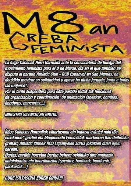 La ICHH se unirá a las reivindicaciones de la huelga feminista del 8 de marzo (Foto: ICHH).