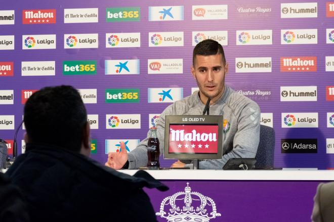 Sergi Guardiola, en la sala de prensa de Zorrilla (Foto: Real Valladolid).