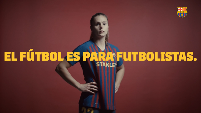 Campaña del Barça femenino para promover la igualdad en el mundo del fútbol.
