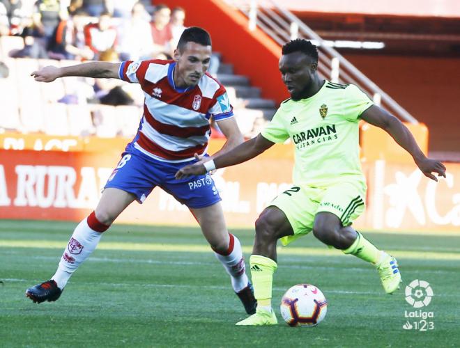 Igbekeme, en el Granada-Real Zaragoza (Foto: LaLiga).