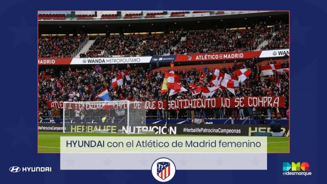 La afición del Atlético de Madrid en un partido del equipo femenino.